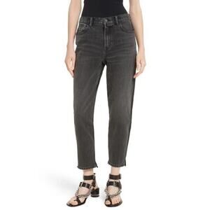 Denim x Alexander Wang High Rise Straight Leg Jeans 25 Black Designer Grunge